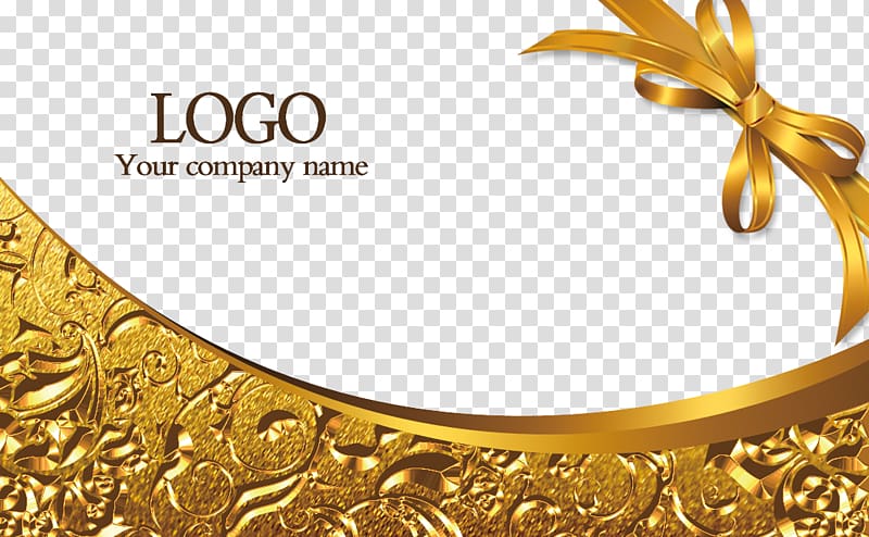 Logo your company name text, Web template Business card, Gold Business Card Template transparent background PNG clipart