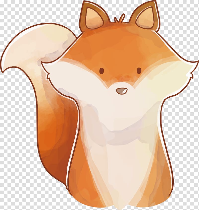 Red fox Whiskers Illustration, painted fox transparent background PNG clipart
