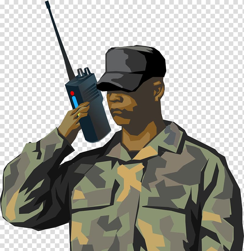 Walkie-talkie Soldier Radio , Radio Person transparent background PNG clipart