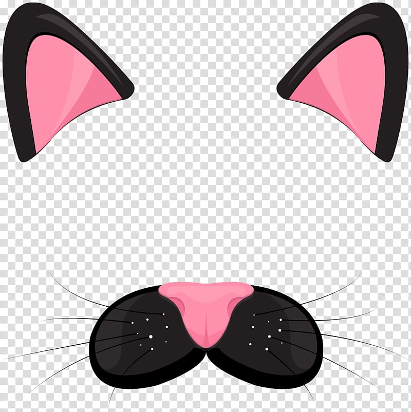 cat ears and nose illustration, Cat Ear , Cartoon cat ears transparent background PNG clipart
