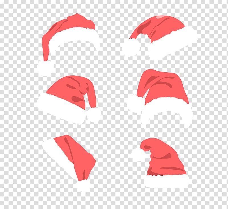 Christmas Poster Designer, 6 Christmas hats transparent background PNG clipart