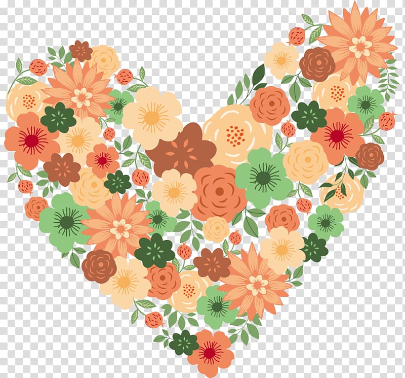Wedding invitation Illustration, Heart flowers overlap transparent background PNG clipart