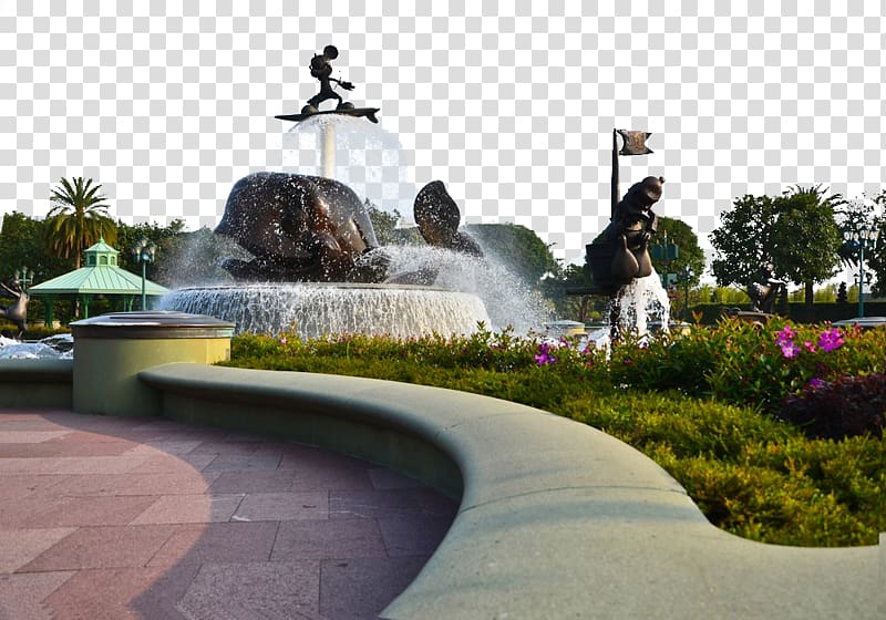 Hong Kong Disneyland Mickey Mouse Resort, Hong Kong Disneyland fountain transparent background PNG clipart