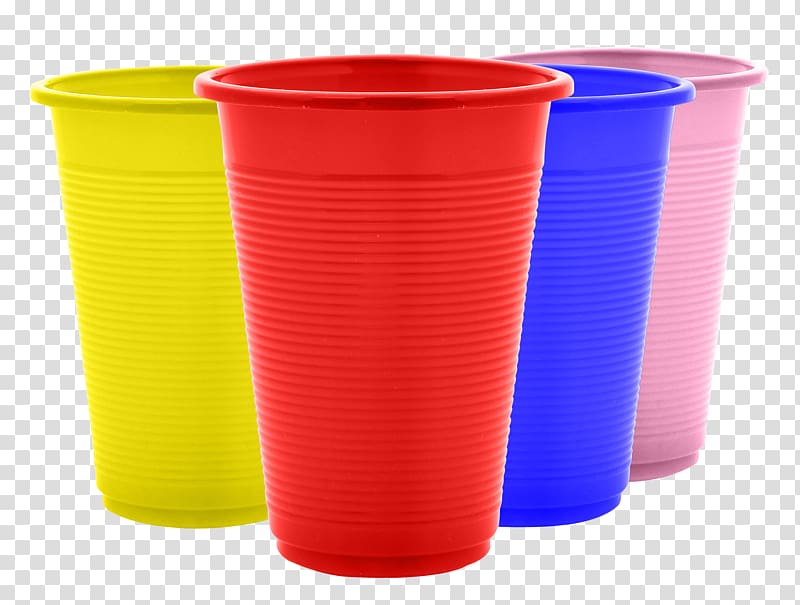 four assorted-color plastic cups, Plastic cup, Plastic Cup transparent background PNG clipart