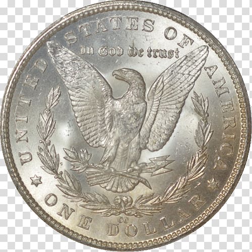 Dollar coin Quarter Silver Morgan dollar, silver dollar eucalyptus transparent background PNG clipart