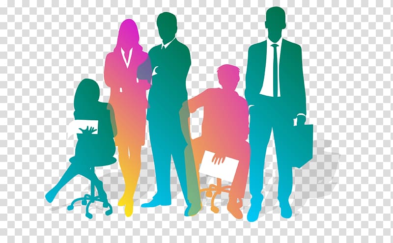people in business suit silhouette illustration, Business Teamwork Silhouette, Team silhouette figures transparent background PNG clipart