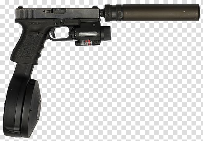 Trigger Firearm Airsoft Guns Glock Ges.m.b.H. Pistol, Drum gun transparent background PNG clipart