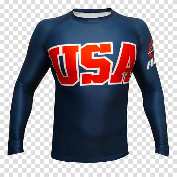 Sports Fan Jersey T-shirt Rash guard Brazilian jiu-jitsu Sleeve, T-shirt transparent background PNG clipart
