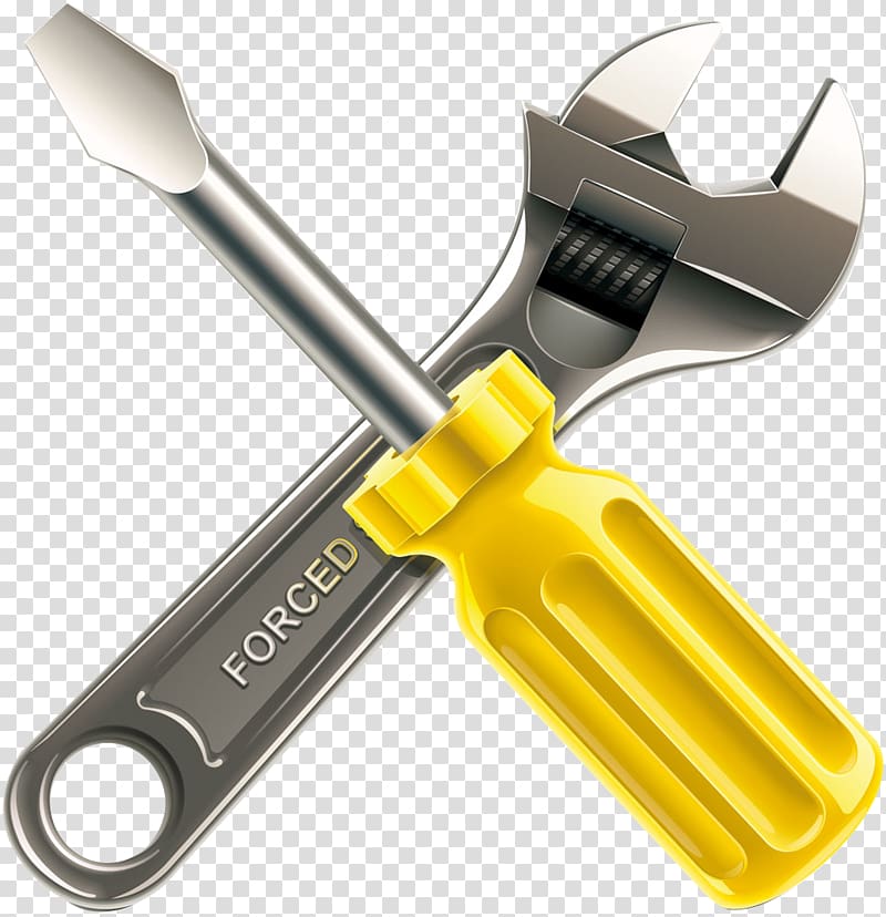 flat-head screwdriver and adjustable wrench , Wrench Screwdriver Hand tool, Wrench and screwdriver transparent background PNG clipart