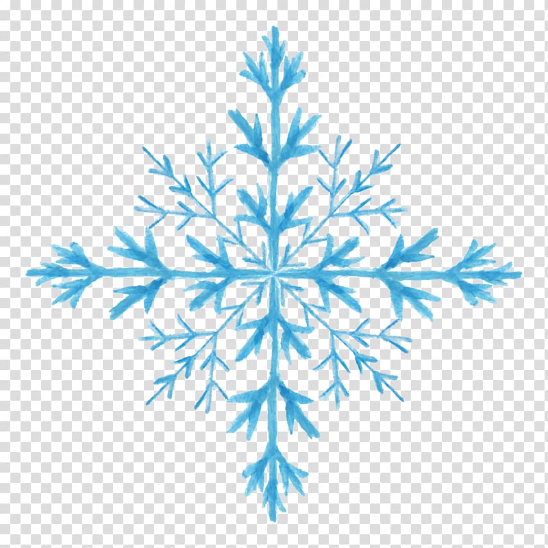 Snowflake , Hand-painted watercolor snowflake pattern material transparent background PNG clipart