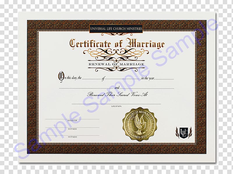 The Ordination Universal Life Church Minister Wicca, creative certificate material transparent background PNG clipart
