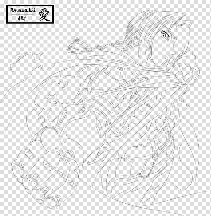 Edward Elric Line art Anime Fullmetal Alchemist Sketch, Anime transparent background PNG clipart