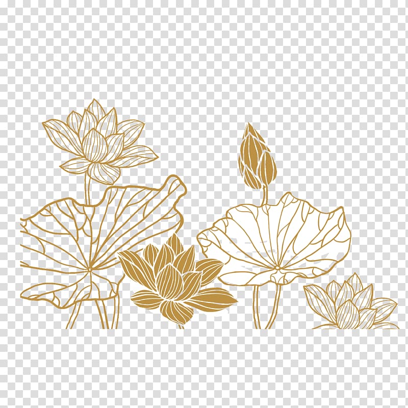 golden lotus transparent background PNG clipart