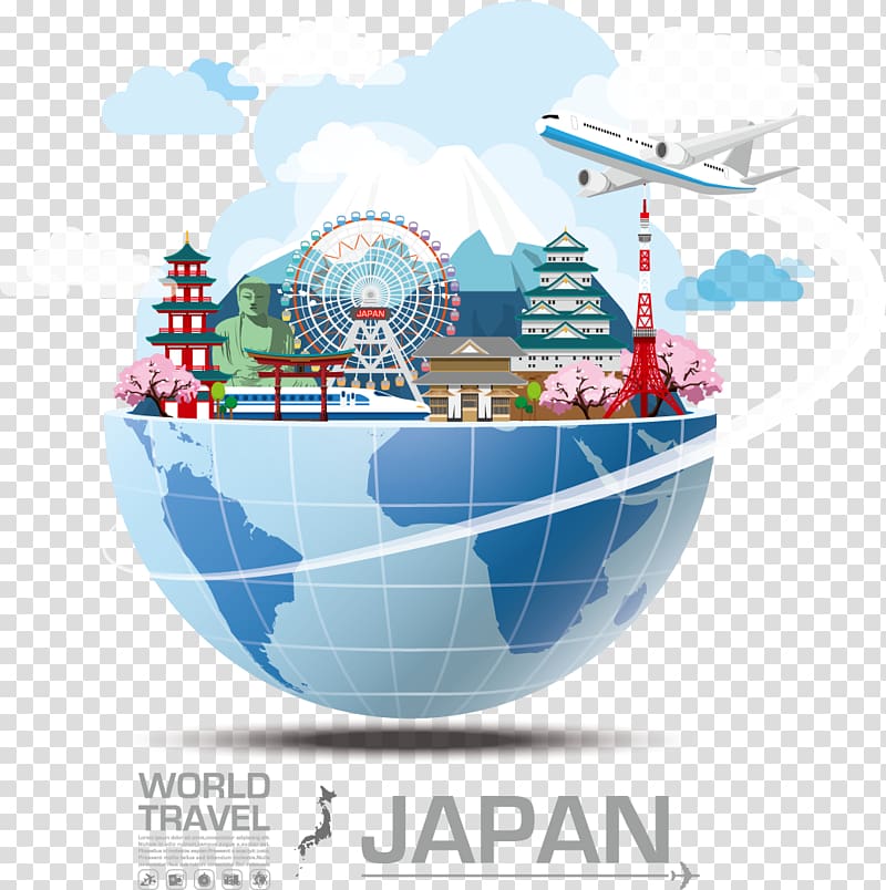 Japan Travel illustration, Decorative Building Japan Attractions transparent background PNG clipart