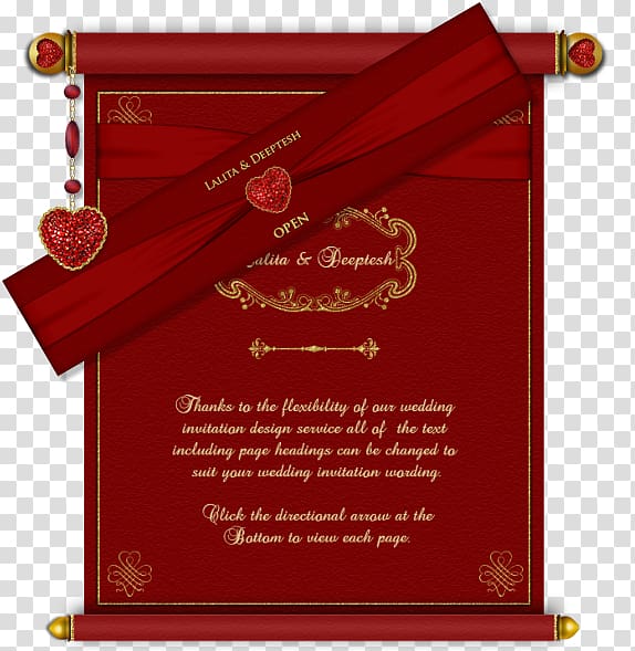 Wedding invitation Paper Hindu wedding Marriage, wedding template transparent background PNG clipart