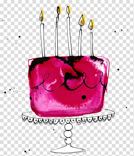 pink and white cake , Birthday cake Wedding cake Chocolate cake, Hand drawn birthday cake transparent background PNG clipart