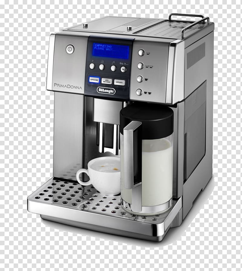 Espresso Cappuccino Coffeemaker De\'Longhi, coffee machine transparent background PNG clipart