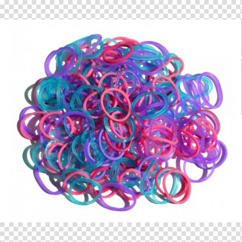 Rainbow Loom Rubber Bands Bracelet plastic, triple rainbow loom transparent  background PNG clipart