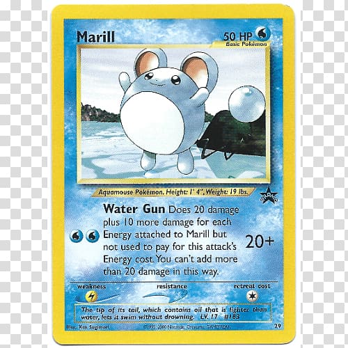 Pokemon Black & White Pokémon Trading Card Game Marill Mewtwo, marill pokemon transparent background PNG clipart