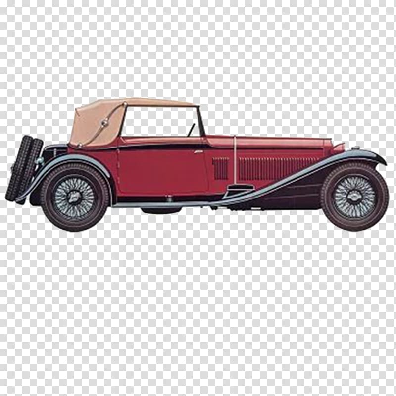 Vintage car Alfa Romeo Painting Printmaking, Retro cartoon painting classic cars transparent background PNG clipart