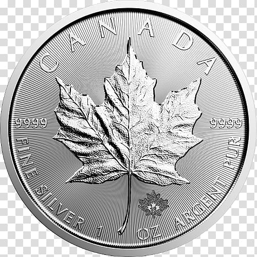 Canadian Silver Maple Leaf Canadian Gold Maple Leaf Silver coin, Coin transparent background PNG clipart
