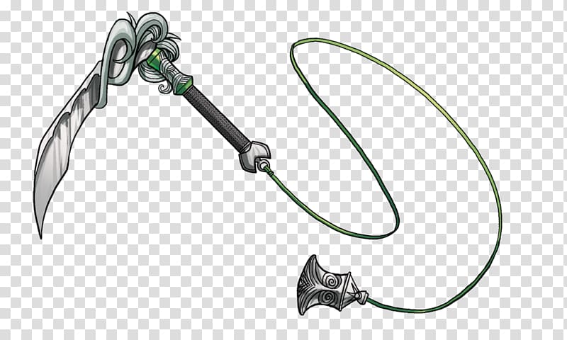 Kusarigama Weapon Kusari-fundo Kama Anime, weapon transparent background PNG clipart