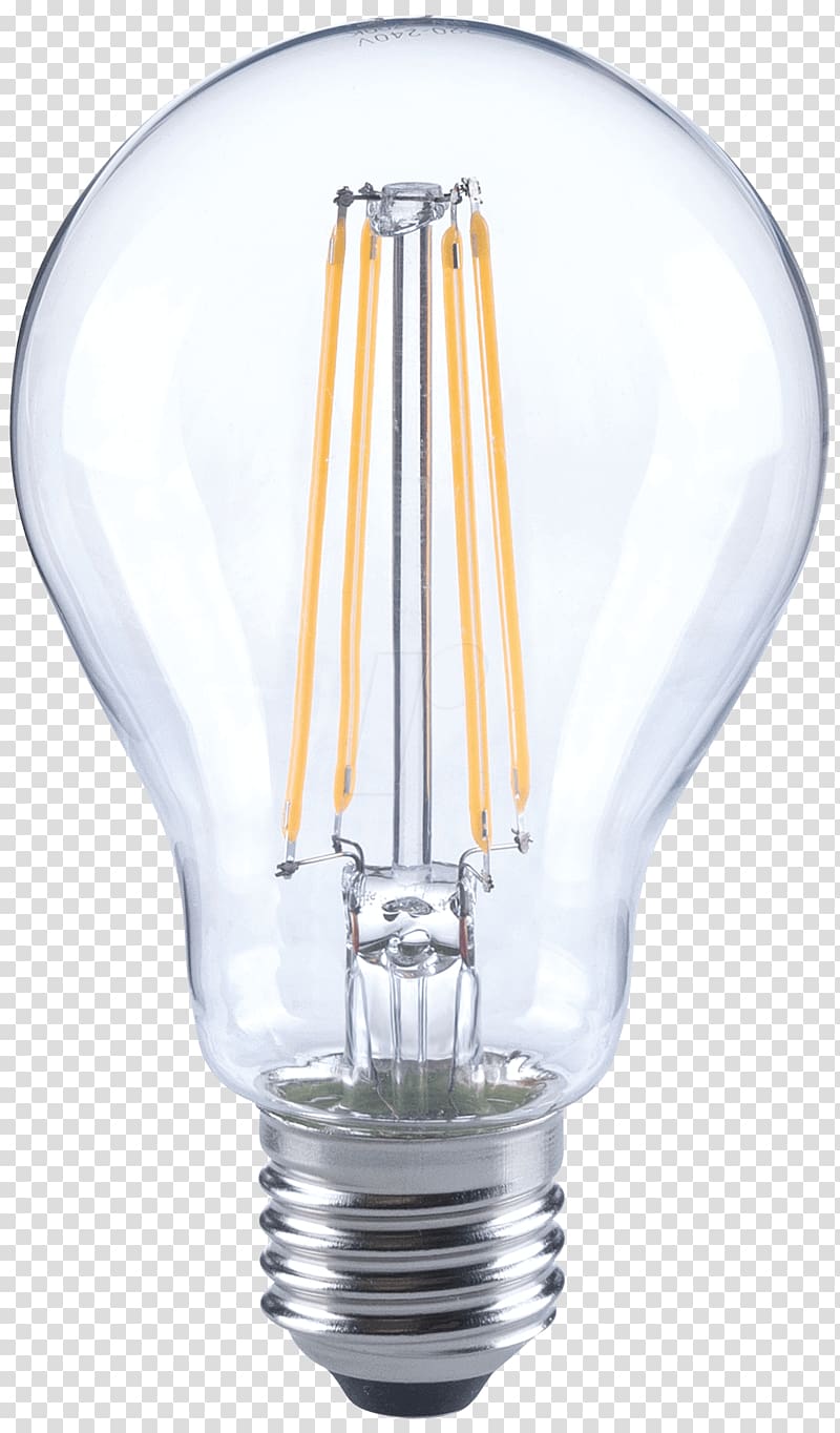 Incandescent light bulb LED filament Light-emitting diode Edison screw, Light bulb transparent background PNG clipart