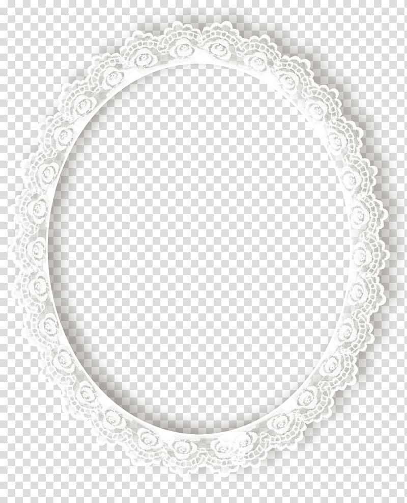Circle Oval Silver Black, lace transparent background PNG clipart