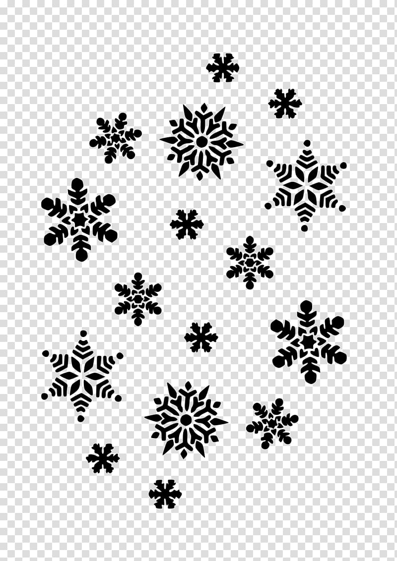 Snowflake Black and white , snow flakes transparent background PNG clipart