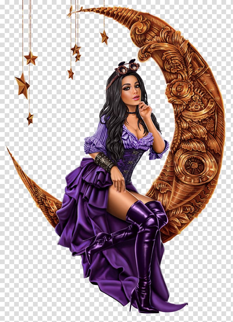 Costume design Steampunk, steampunk moon transparent background PNG clipart