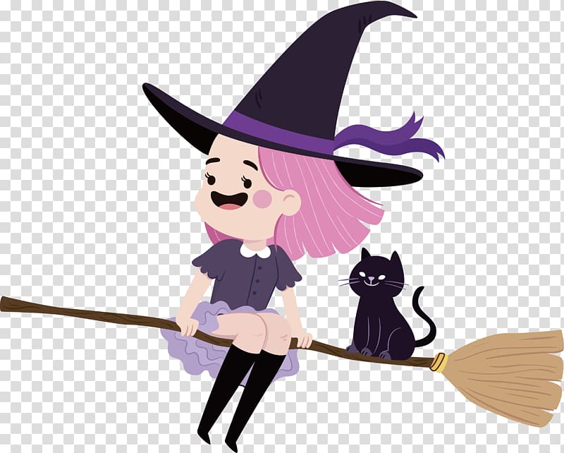 Boszorkxe1ny , Lovely little witch transparent background PNG clipart