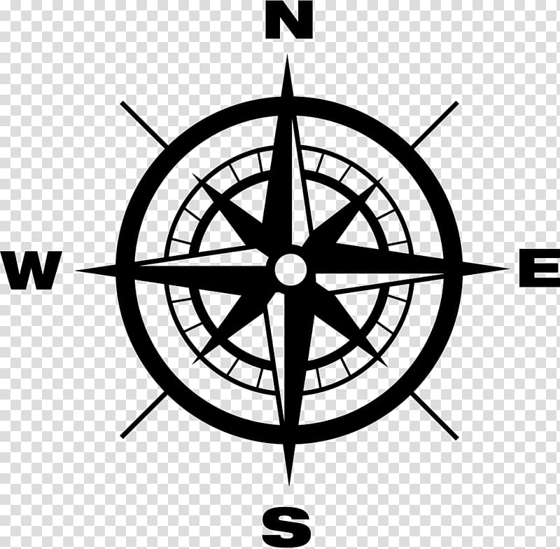 Free download Black and white compass illustration