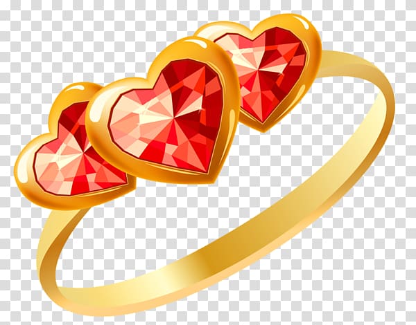 Wedding ring Gemstone Jewellery Diamond, Red gem ring transparent background PNG clipart