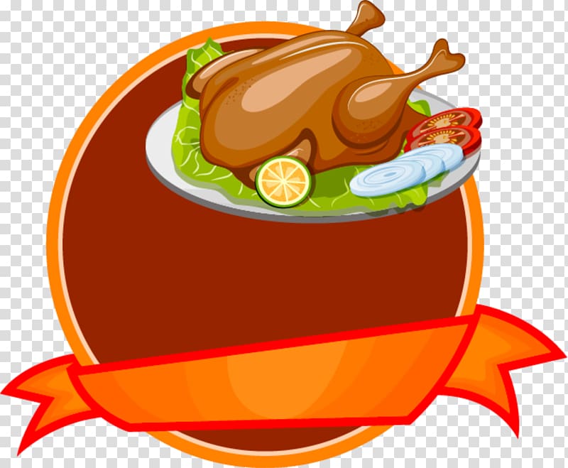 Simple Roasted Chicken card transparent background PNG clipart