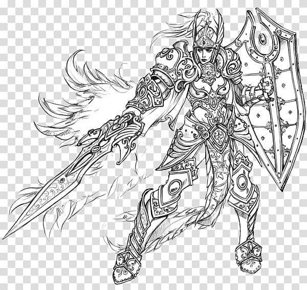 Dungeons & Dragons Concept art Character Model sheet Illustration, Sketch cool soldiers transparent background PNG clipart