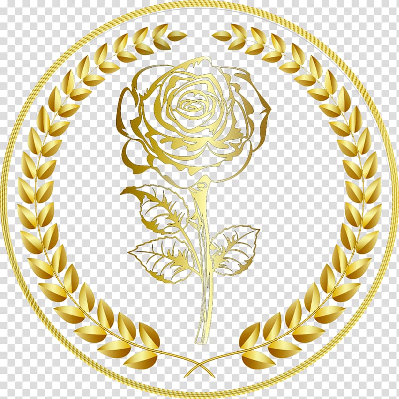 gold flower illustration, Gold Rose Euclidean , Golden Rose wheat logo transparent background PNG clipart
