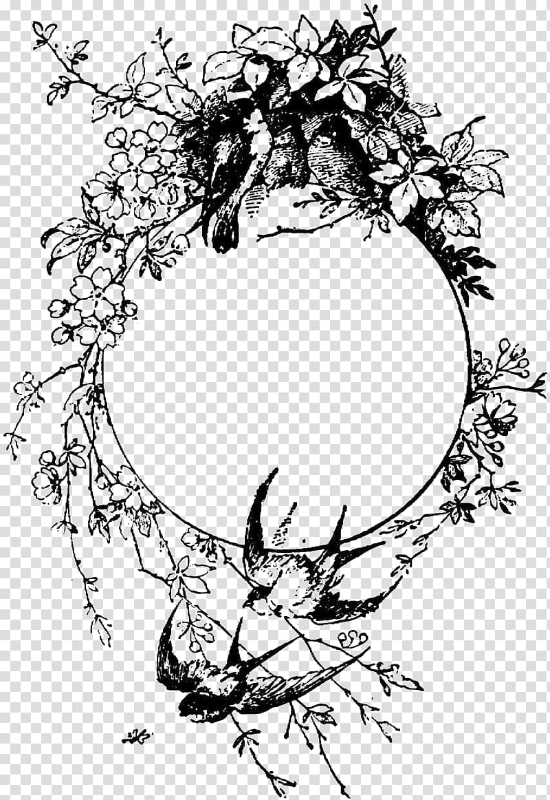 Illustration, Sparrow floral decoration Illustration transparent background PNG clipart
