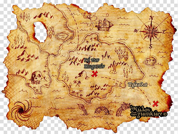 Treasure map Treasure Island Buried treasure, map transparent background PNG clipart