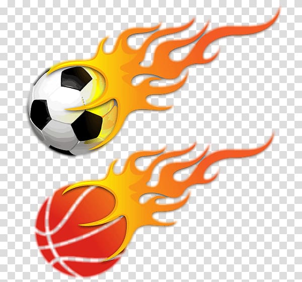 Football Basketball , with a fire football transparent background PNG clipart