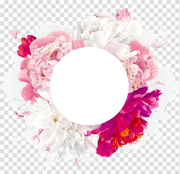 Peony , Decorative flower element, white, red, and pink flowers transparent background PNG clipart