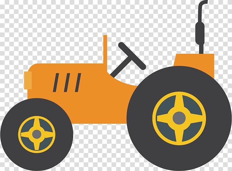 Tractor Agriculture, Yellow Tractor transparent background PNG clipart