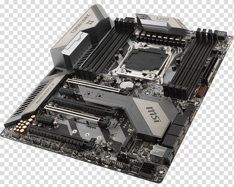 MSI X299 TOMAHAWK Intel X299 LGA 2066 ATX motherboard MSI X299 TOMAHAWK Intel X299 LGA 2066 ATX motherboard List of Intel Core i9 microprocessors, intel transparent background PNG clipart