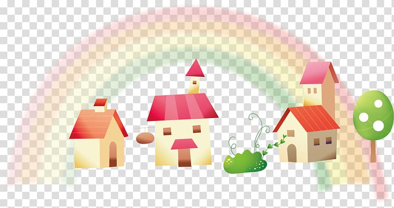 Cartoon , Rainbow Castle transparent background PNG clipart