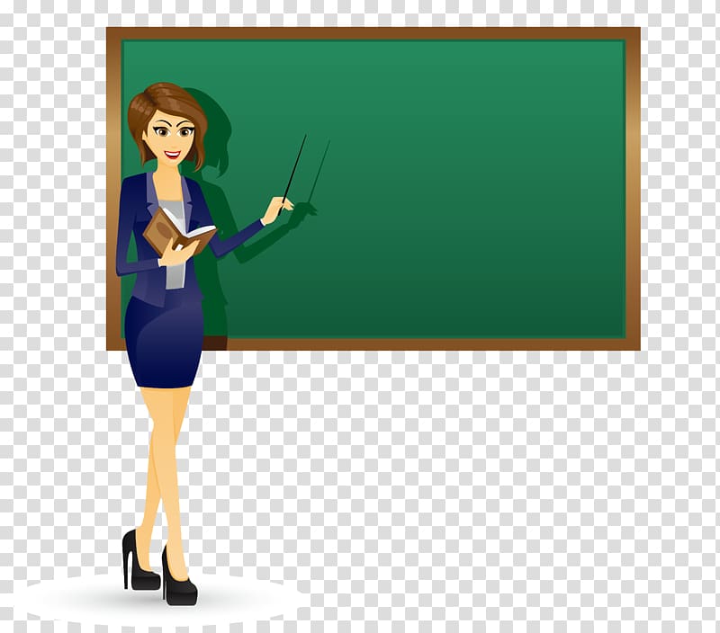 female character holding book, Teacher Blackboard Rxe9sumxe9 illustration , teacher transparent background PNG clipart
