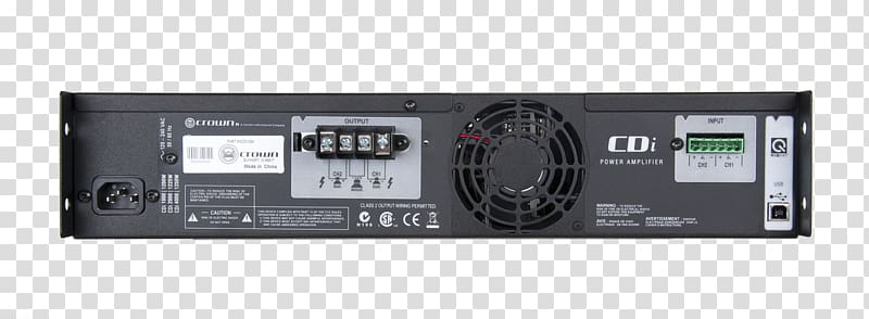 Crown Audio CDi 1000 Audio power amplifier Electronics, amp Equalizer transparent background PNG clipart