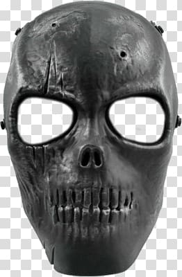 skull mask, Black Skull Mask transparent background PNG clipart