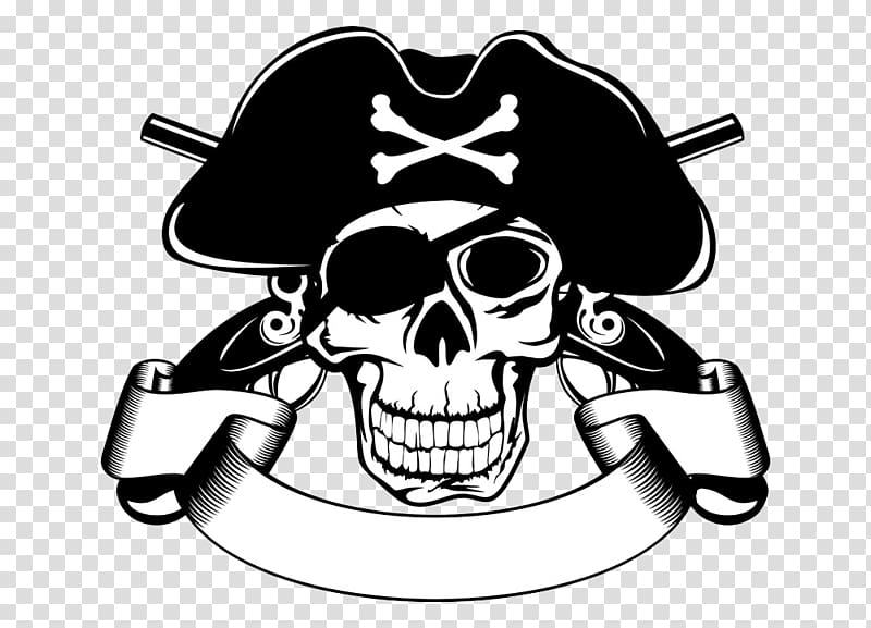 Piracy Skull illustration , Pirate Skull transparent background PNG clipart