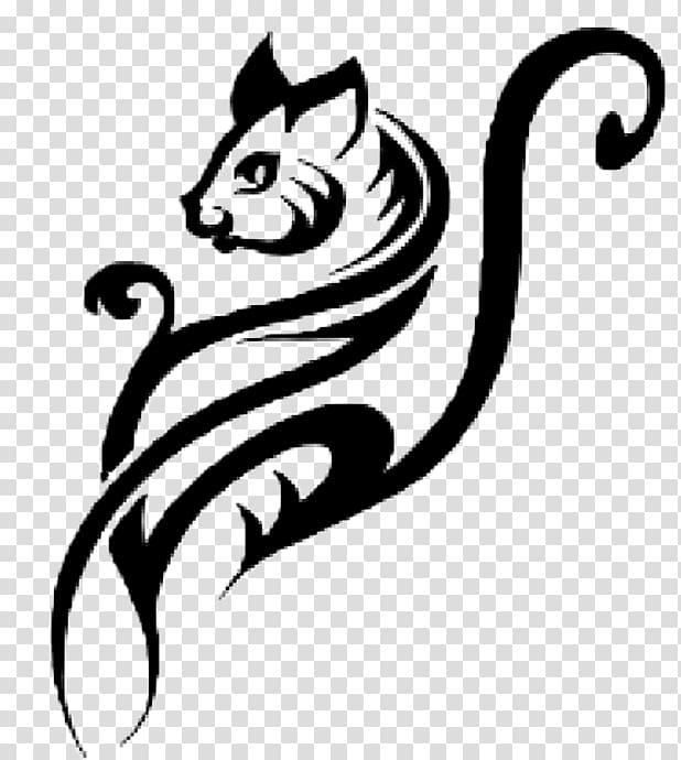 Cat Tattoo Stencil Symbol, Cat transparent background PNG clipart