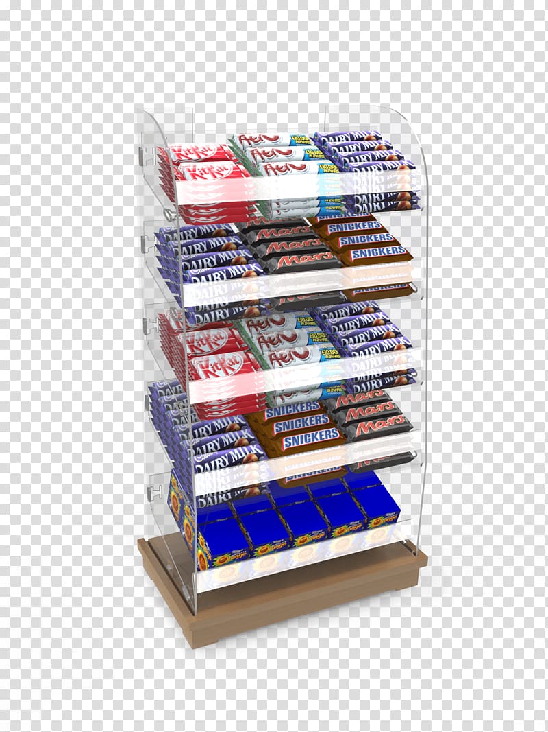 Shelf Confectionery Display stand Bookcase Snickers, sweet shops display rack transparent background PNG clipart