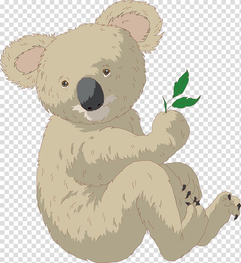 Koala Brown bear Animation, hand-painted bear transparent background PNG clipart